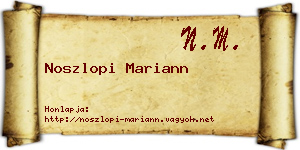 Noszlopi Mariann névjegykártya
