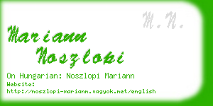 mariann noszlopi business card